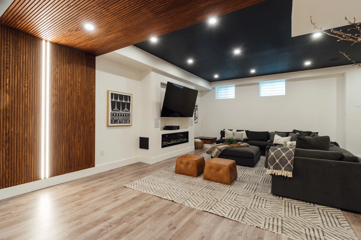 Finished basement renovation by Otto & Co.